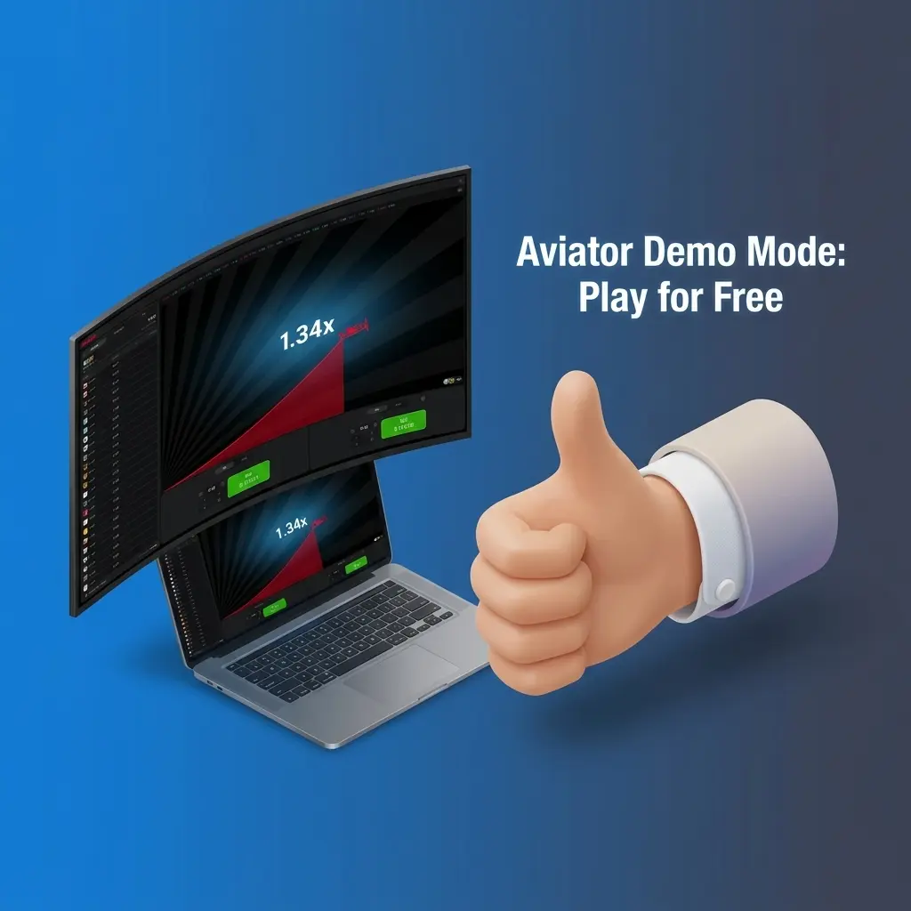 Aviator demo mode interface showing dual bet panel, auto cashout, and live statistics with virtual credits on 1win