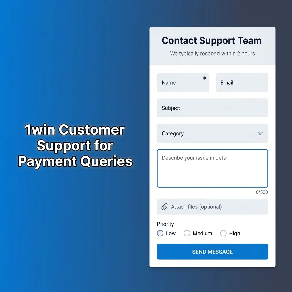 1win customer support options for payment queries including live chat, email, Telegram, and help centre