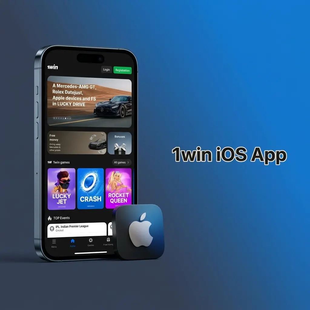 1win iOS app on iPhone and iPad showing sports betting and live casino features, available free on the App Store